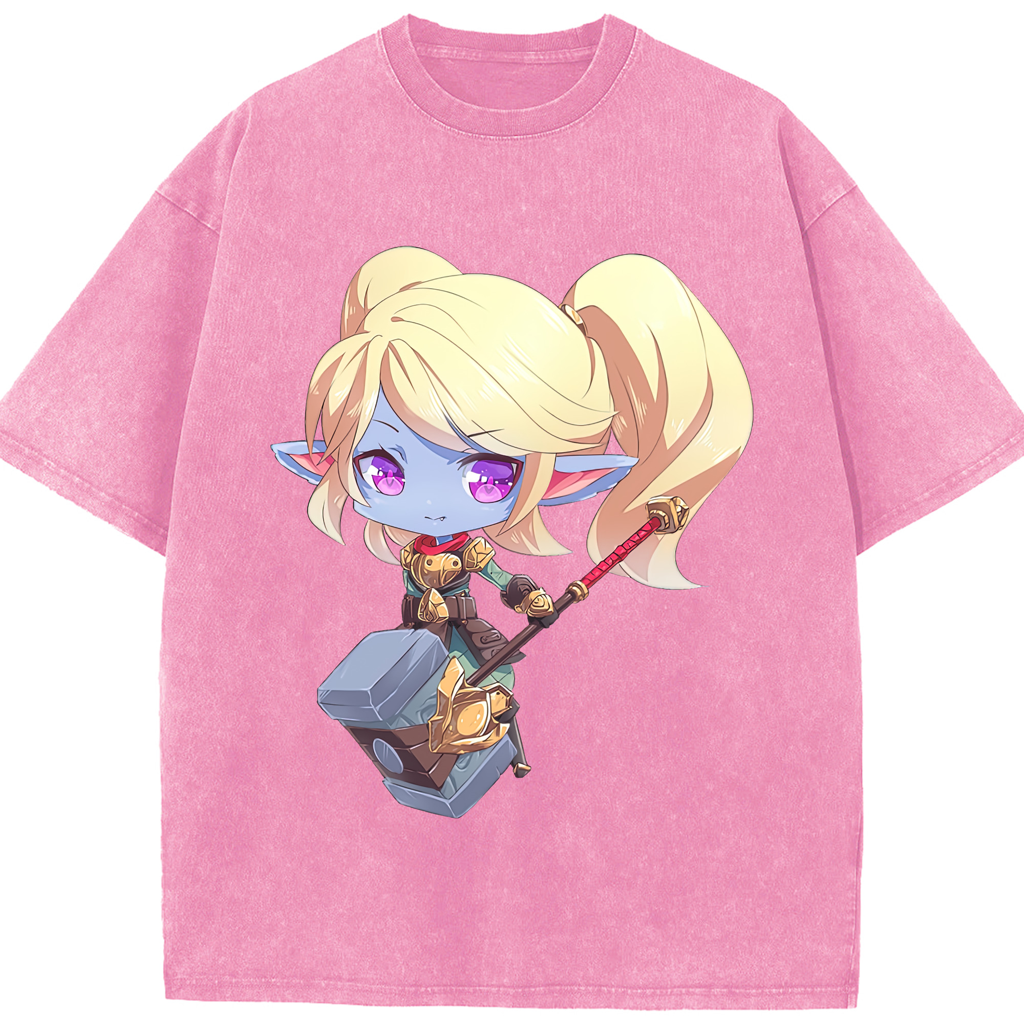 リーグ・オブ・レジェンド League of Legends LOL 綿100% ヴィンテージ風 半袖Tシャツ（フロントプリント）